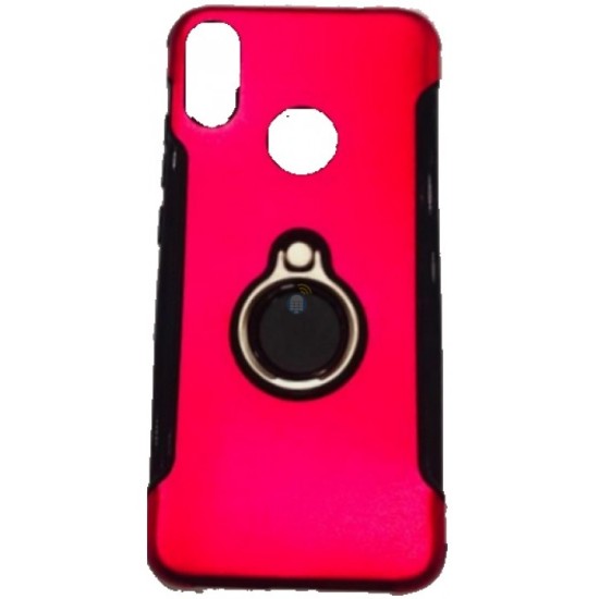 CAPA DE SILICONE COM METAL E ANEL DE DEDO APPLE IPHONE 8 RED